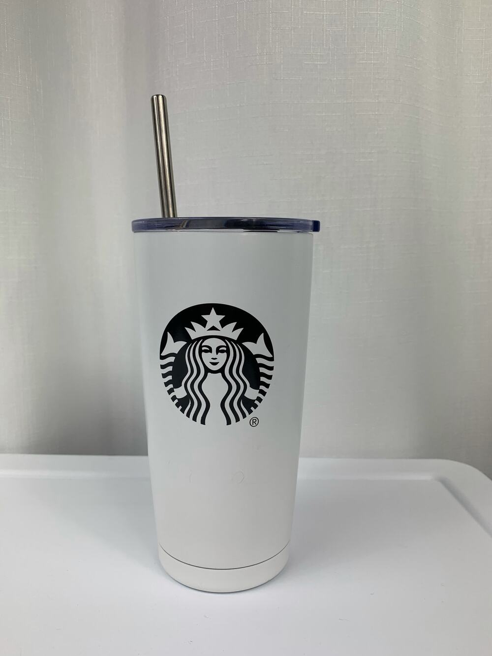 Starbucks Insulated Tumbler White Travel Mug Stainless Steel with Metal